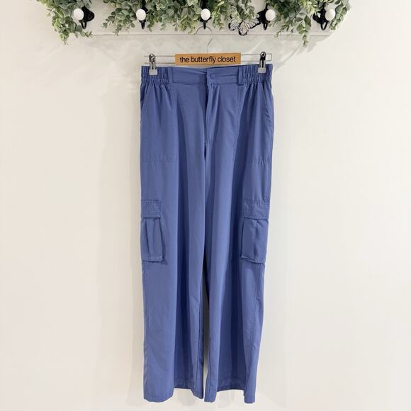 aerie Pants - Aerie Offline Nylon Cargo Pants Blue Travel Lightweight Size Medium KK4617